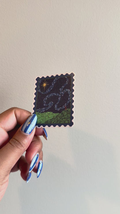 Looking at the Stars - Stamp Sticker